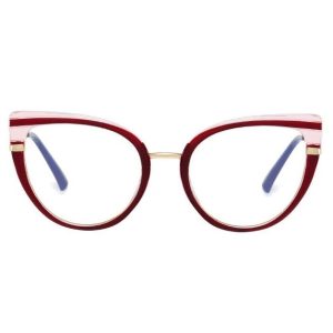 Okulary kocie do komputera damskie z filtrem BLUE Light zerówki 2582-3