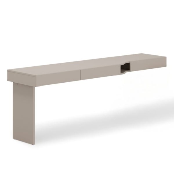 Biurko z szufladami Woow, szampańskie/clay gray, lewe
