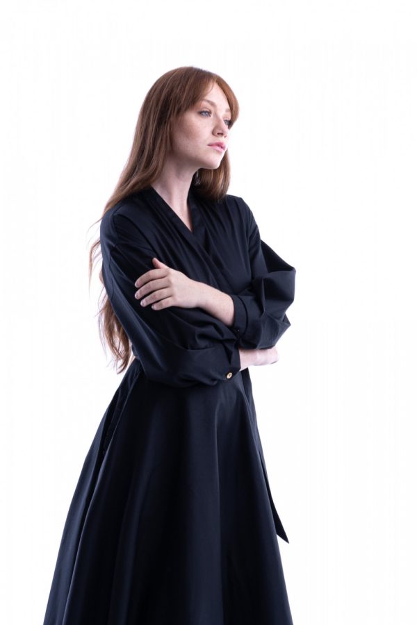 Sukienka wiązana Thalia czarny 006