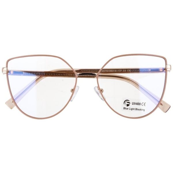 Okulary kocie do komputera damskie z filtrem BLUE Light zerówki 2584-5