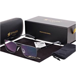 Męskie okulary Fotochromowe PREMIUM +2.50 do czytania z antyrefleksem STF380