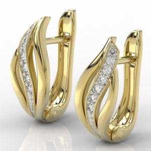 Kolczyki z żółtego złota z diamentami BPK-30Z-B