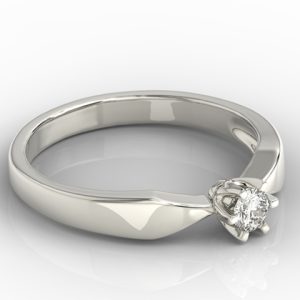 Pierścionek zaręczynowy z białego złota z brylantem AP-9816B