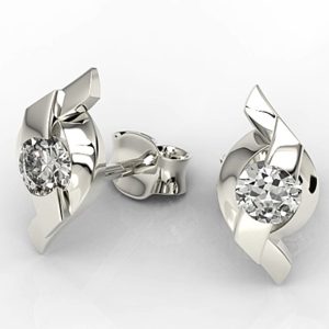 Kolczyki z białego złota z diamentami APK-37B