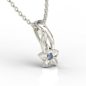 Wisiorek z białego złota z szafirem BPW-15B