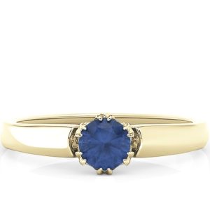 Pierścionek zaręczynowy z żółtego złota z szafirem BP-2130Z
