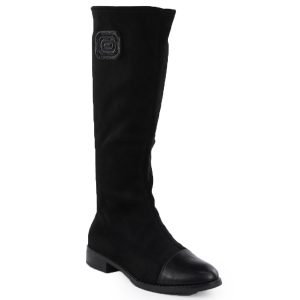 Kozaki zamszowe damskie czarne M.Daszyński MR2251-19