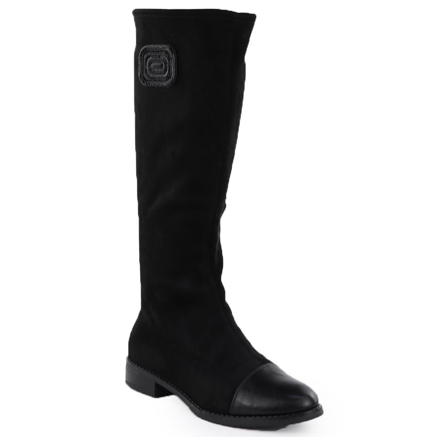 Kozaki zamszowe damskie czarne M.Daszyński MR2251-19