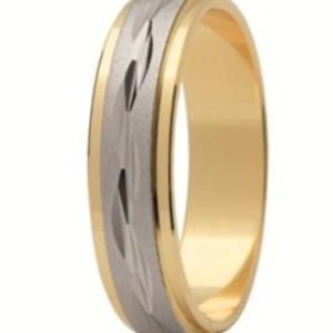Obrączka z żółtego i białego złota ST-123ZB-k