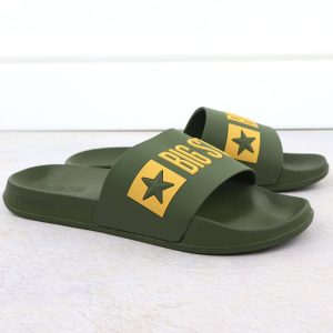 Klapki męskie plażowe basenowe zielone Big Star SS174360