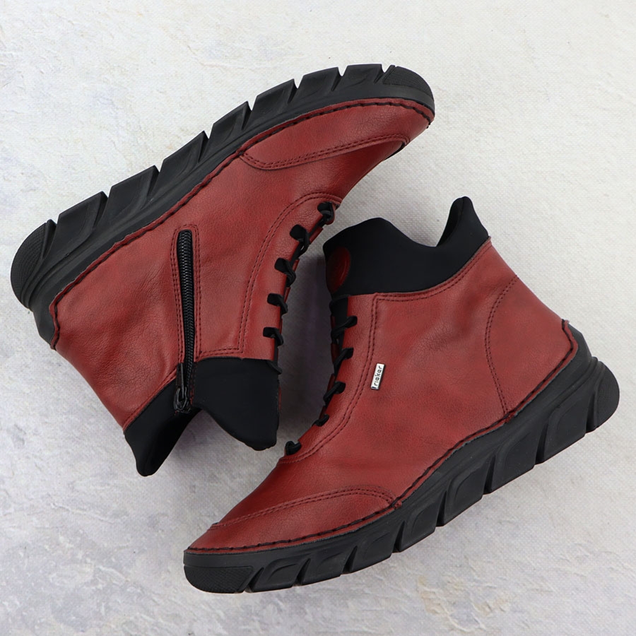 Botki damskie ocieplane czerwone Rieker 55069-35