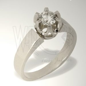 Pierścionek zaręczynowy z białego złota z brylantem JP-39B