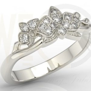 Zestaw - Pierścionek, kolczyki i wisiorek z białego złota z brylantami BP-45B-ZEST