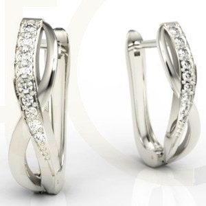 Zestaw - Pierścionek, kolczyki i wisiorek z białego złota z diamentami LP-6708B-ZEST