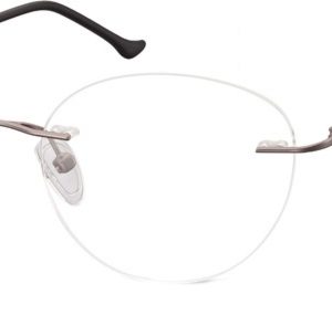 Bezramkowe Okulary Oprawki okrągłe korekcyjne Sunoptic 985B jasno-grafitowe