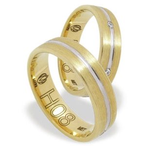 Obrączka z żółtego i białego złota ŁH-08ZB-light-k