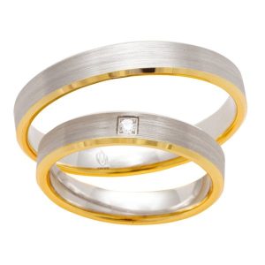 Obrączka z żółtego i białego złota palladowego ŁS-07BZ-EXTRA light-m