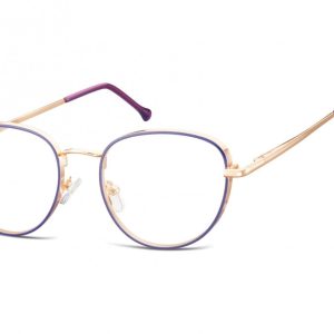 Owalne Okulary oprawki optyczne 918A złoto-fioletowe
