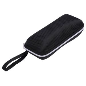 Czarne Etui okularowe futerał na zamek z uchwytem ETC-97