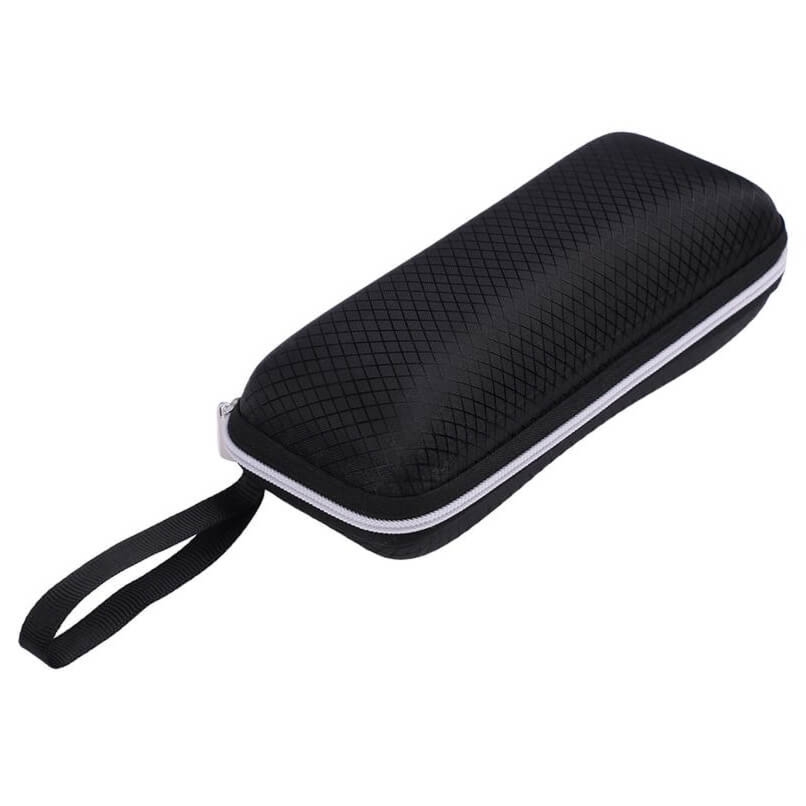 Czarne Etui okularowe futerał na zamek z uchwytem ETC-97