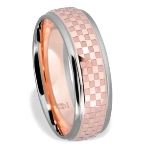 Obrączka z czerwonego i białego złota palladowego ŁN-03CB-k