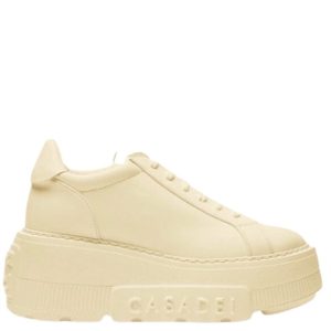 SKÓRZANE SNEAKERSY NA PLATFORMIE Z LOGO "NEXUS"