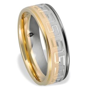 Obrączka z żółtego i białego złota palladowego ŁN-07ZB-m