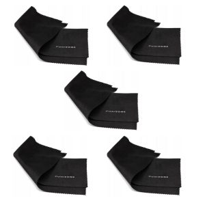 5x Ściereczka z mikrofibry do okularów - czarna - PolarZone 18x15