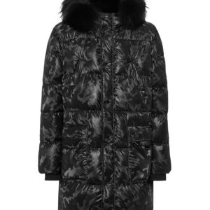 PUCHOWY PŁASZCZ Z LOGO