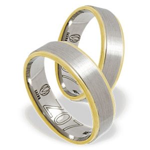 Obrączka z żółtego i białego złota palladowego ŁZ-07ZB-EXTRA light-k