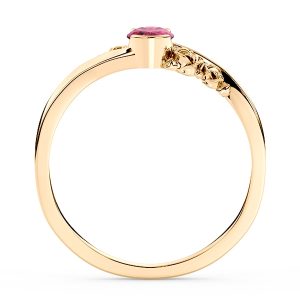 Pierścionek z żółtego złota AP-39Z z rubinem i cyrkoniami