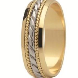 Obrączka z żółtego i białego złota ST-69ZB-k