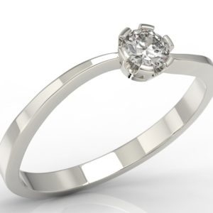 Pierścionek zaręczynowy z białego złota z brylantem LP-8718B