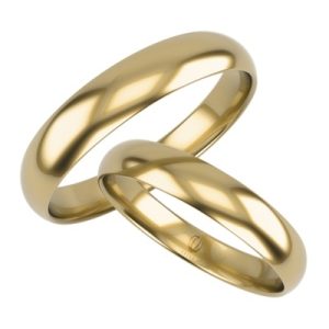 Obrączki ślubne klasyczne zaokrąglone, 3mm z żółtego złota (para) ŁK-21 EXTRA Light