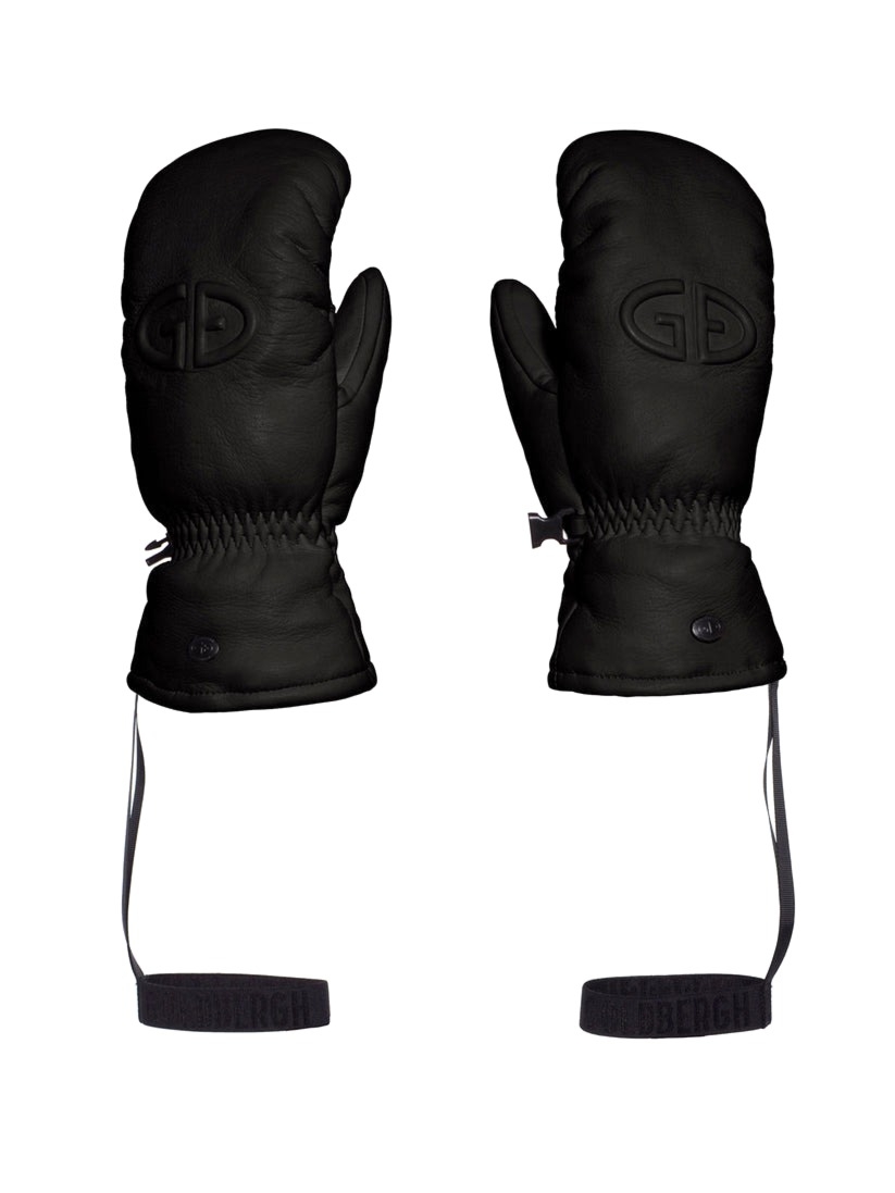 SKÓRZANE RĘKAWICE Z LOGO "HILJA"