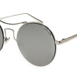 Duże okrągłe okulary przeciwsłoneczne lustrzanki srebrne pre-20c