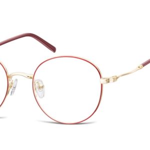 Lenonki okrągłe Okulary oprawki optyczne 927H czerwono-złote