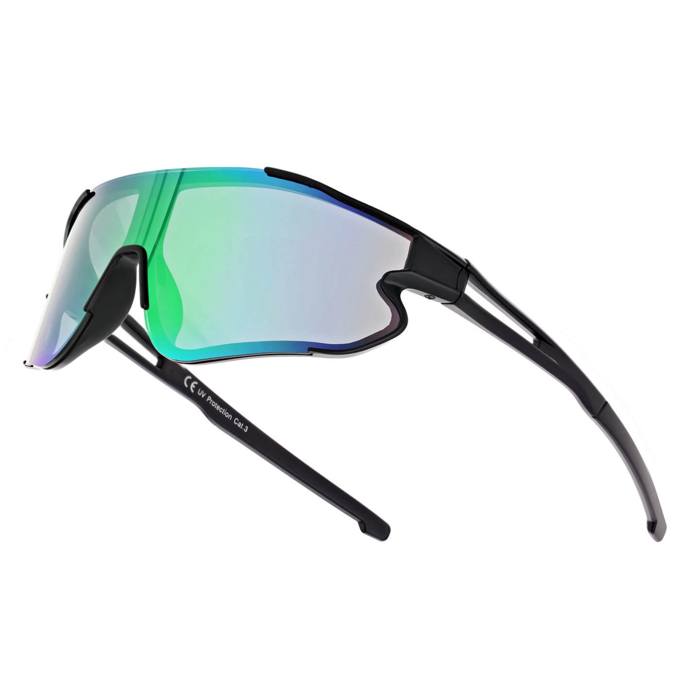 Dziecięce 8-13 lat sportowe okulary przeciwsłoneczne SVMK-20B czarny/zielony