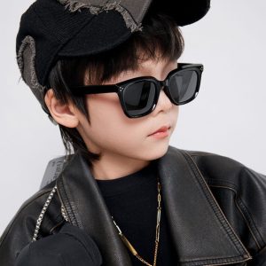 Dziecięce 5-9 lat gumowe okulary przeciwsłoneczne polaryzacyjne POL-JR-61 czarne