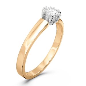 Pierścionek zaręczynowy z żółtego i białego złota z brylantem 0,30ct F/VVS1, BP-2130ZB