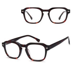 Okulary acetatowe oprawki korekcyjne zerówki kwadratowe AC380B panterka