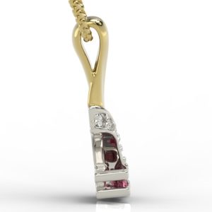 Wisiorek z żółtego i białego złota z rubinem i diamentami JPW-66ZB