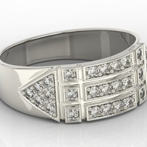 Pierścionek z białego i żółtego złota z cyrkoniami BP-31Z-R-C