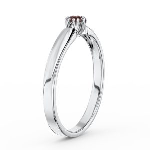 Pierścionek zaręczynowy z białego złota z granatem BP-2110B