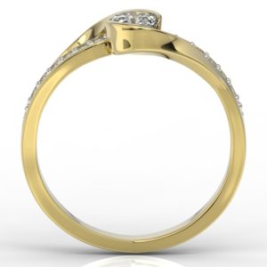 Pierścionek z żółtego złota z brylantami model AP-6139Z-R