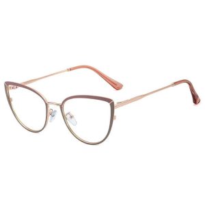 Okulary kocie do komputera damskie z filtrem BLUE Light zerówki 2583-2 ze skazą!