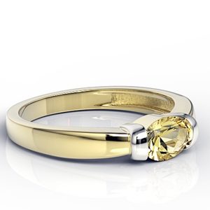 Pierścionek z żółtego i białego złota z cytrynem AP-67ZB-CYT