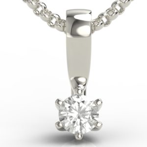 Wisiorek z białego złota z brylantem LPW-8027B