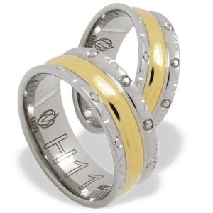 Obrączka z żółtego i białego złota ŁH-11ZB-EXTRA light-m
