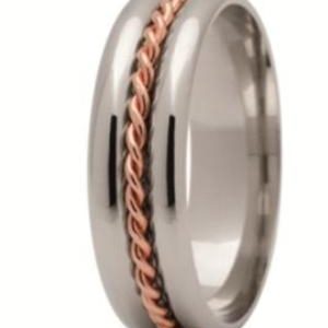 Obrączka z białego i czerwonego złota ST-185BC-k